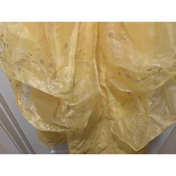 Disney Princess Belle Yellow Dress Girls Halloween Costume Dress-Up Size S 4-6 - Picture 4 of 10